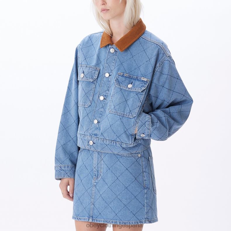 ropa OBEY chaqueta ariana índigo claro mujer 0RV2P661