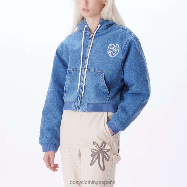 ropa OBEY chaqueta bomber salina índigo claro mujer 0RV2P647