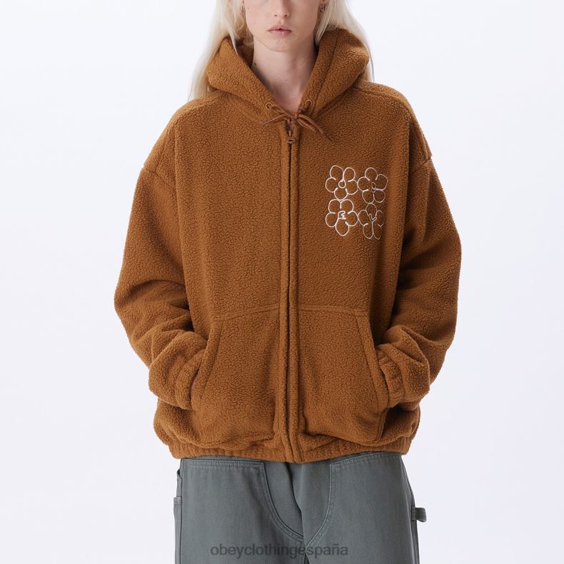 ropa OBEY chaqueta con capucha oportunidad madera de catechu mujer 0RV2P653