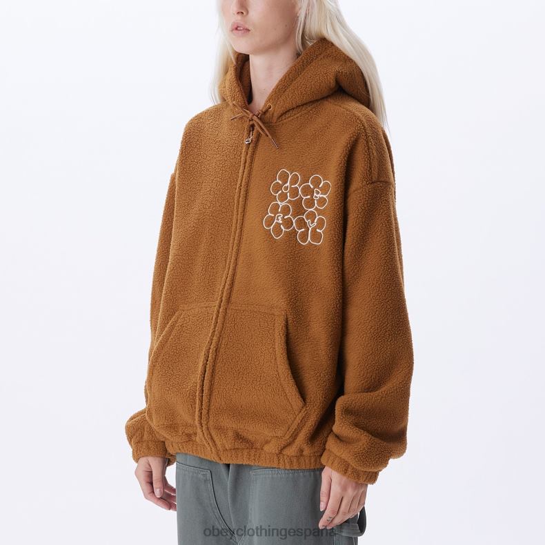 ropa OBEY chaqueta con capucha oportunidad madera de catechu mujer 0RV2P653