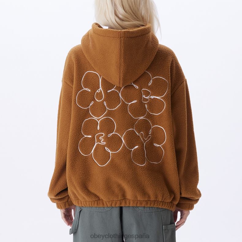 ropa OBEY chaqueta con capucha oportunidad madera de catechu mujer 0RV2P653