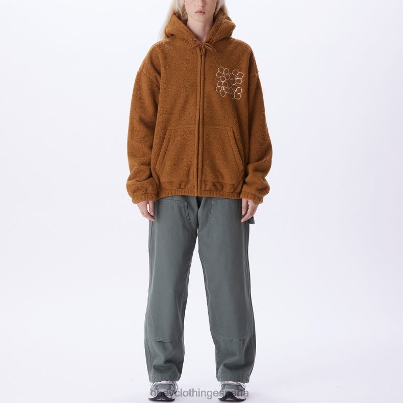 ropa OBEY chaqueta con capucha oportunidad madera de catechu mujer 0RV2P653