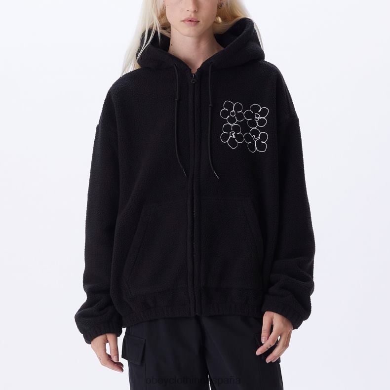 ropa OBEY chaqueta con capucha oportunidad negro mujer 0RV2P652