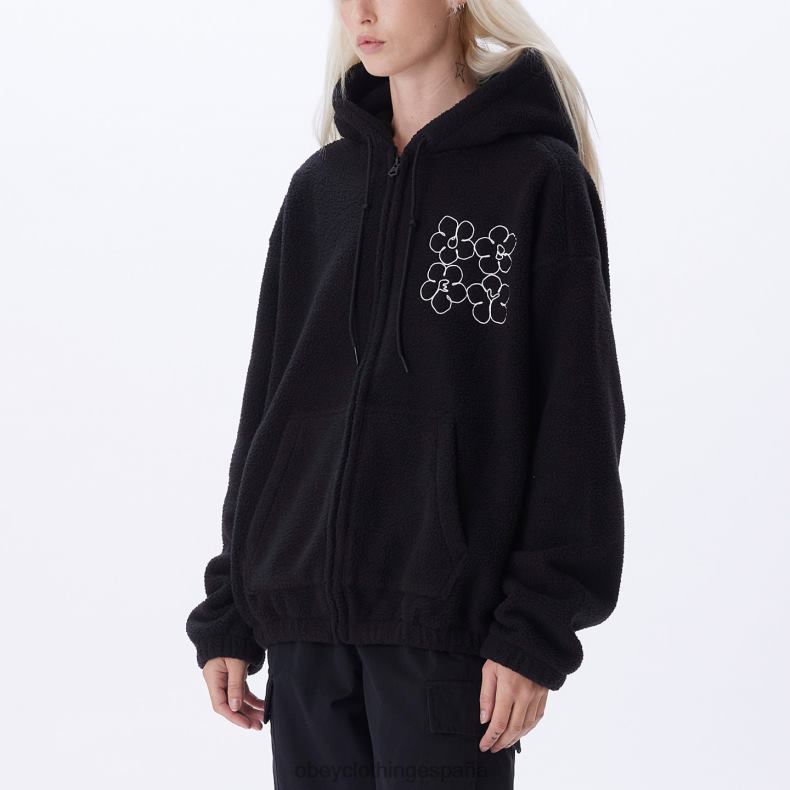 ropa OBEY chaqueta con capucha oportunidad negro mujer 0RV2P652