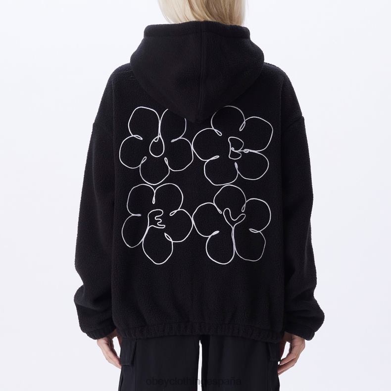 ropa OBEY chaqueta con capucha oportunidad negro mujer 0RV2P652
