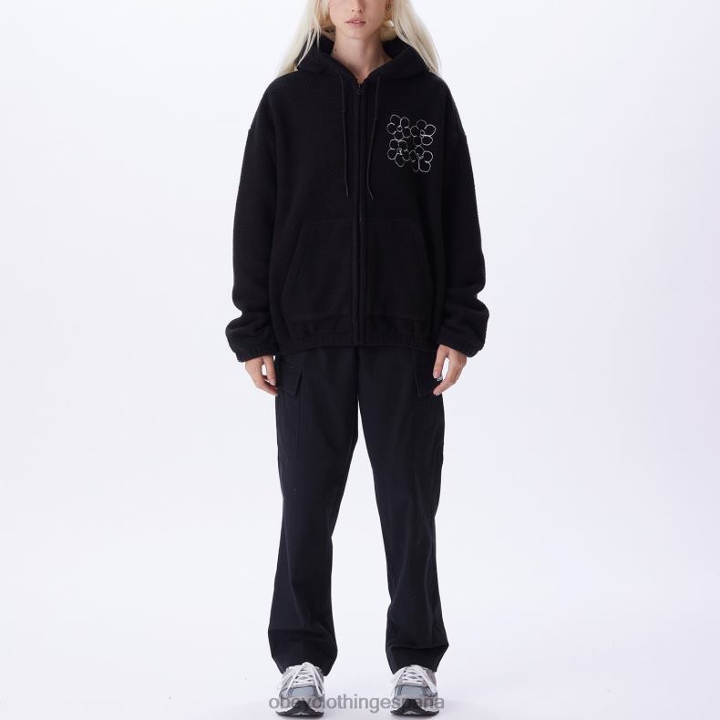 ropa OBEY chaqueta con capucha oportunidad negro mujer 0RV2P652