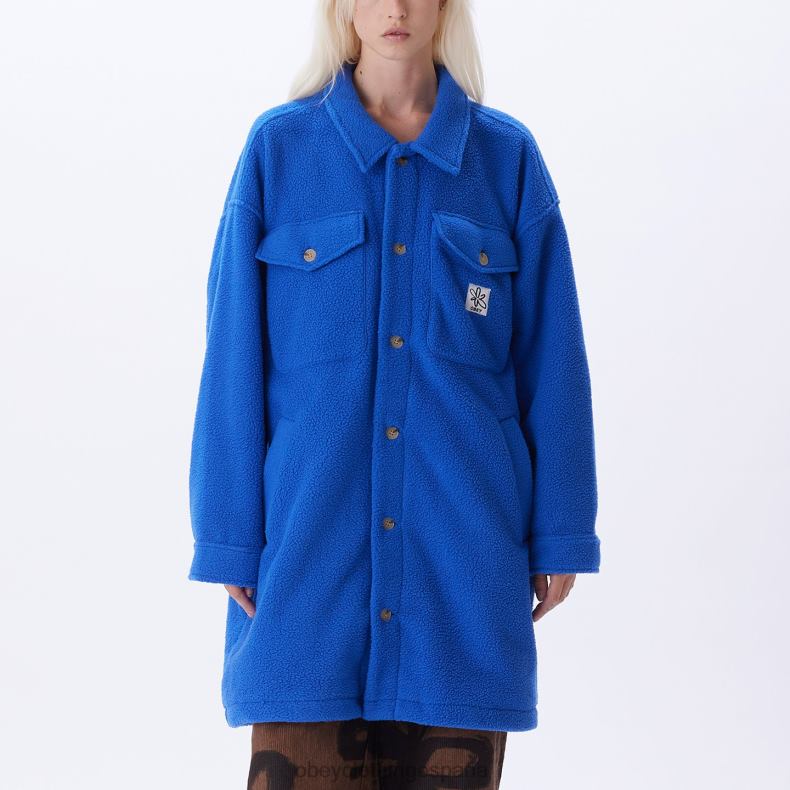 ropa OBEY chaqueta tipo camisa brooklyn surf azul mujer 0RV2P663