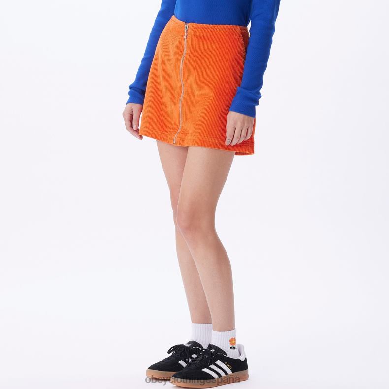 ropa OBEY falda greta naranja roja mujer 0RV2P700