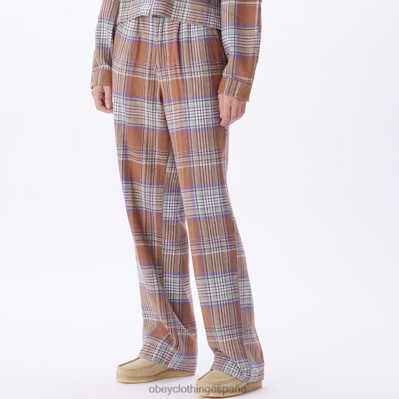 ropa OBEY pantalón a cuadros max catechu madera multi mujer 0RV2P691