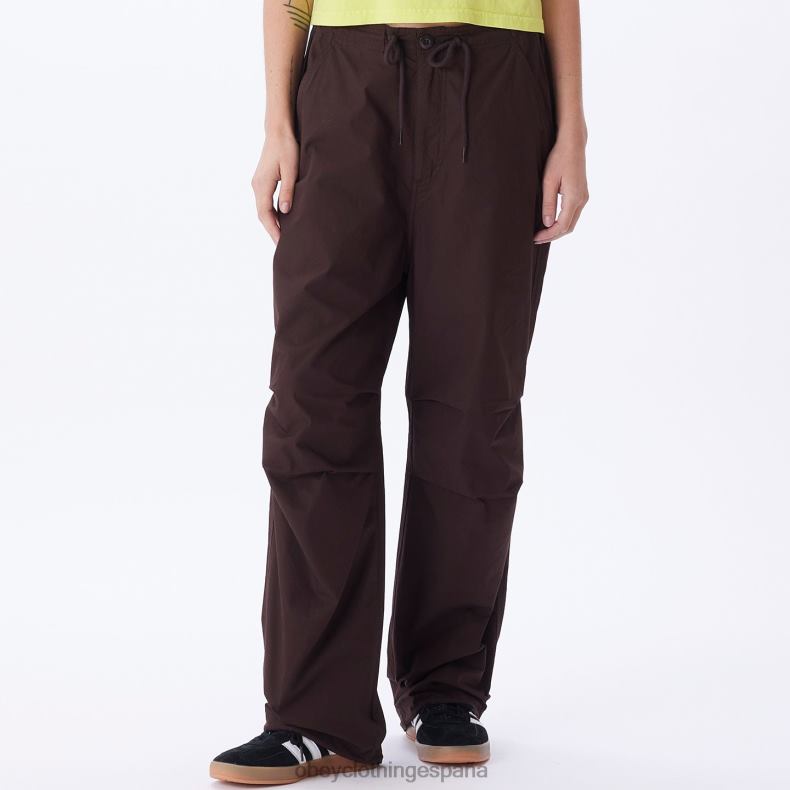 ropa OBEY pantalón de paracaídas mina java marrón mujer 0RV2P689