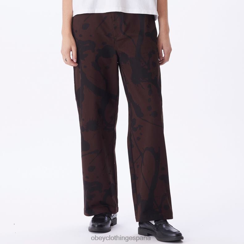 ropa OBEY pantalones de carpintero con estampado Brighton java marrón multi mujer 0RV2P683