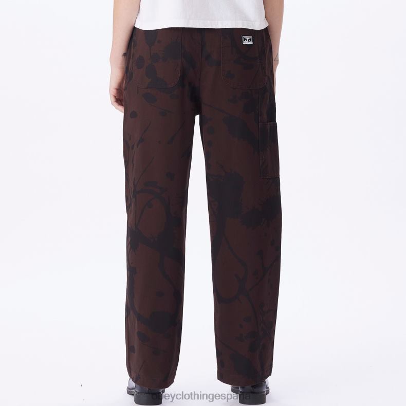 ropa OBEY pantalones de carpintero con estampado Brighton java marrón multi mujer 0RV2P683