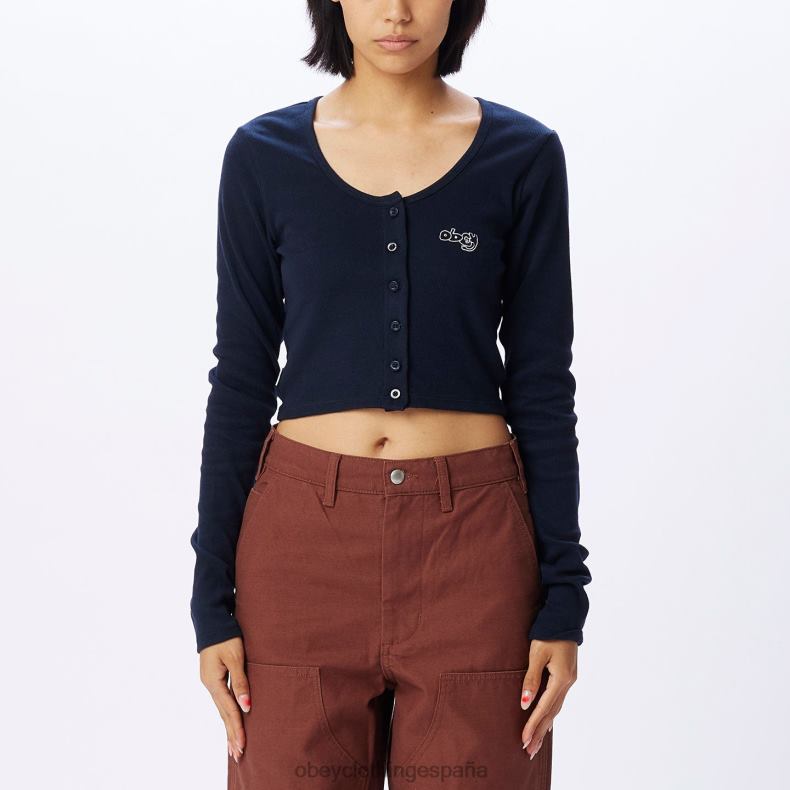 ropa OBEY cárdigan corto millie azul marino oscuro mujer 0RV2P724