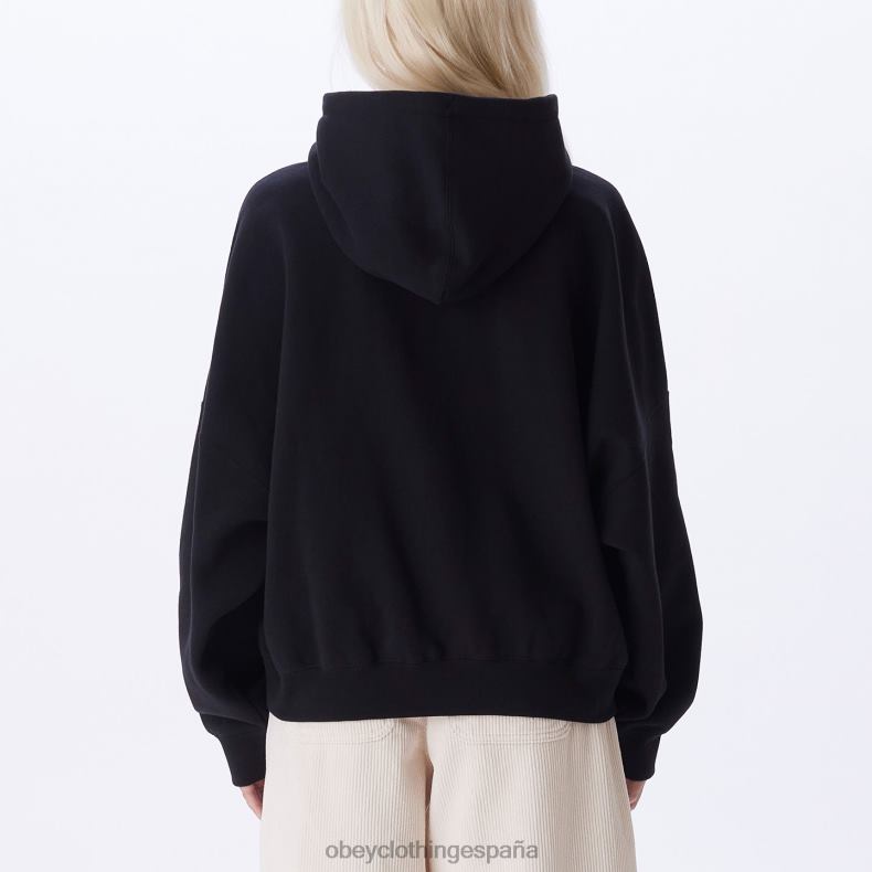 ropa OBEY sudadera con capucha ellis negro mujer 0RV2P693